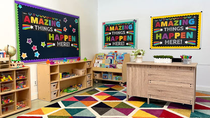 Sproutbrite 13.5" x 39" Educational Posters - 2 Teacher Posters for Classroom - Motivational and Inspirational Growth Mindset Poster for Students - Bulletin Board and Wall Decor for Pre, Elementary and Middle School - Creates a Positive and Encouraging Cl
