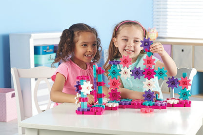 Learning Resources Gears! Gears! Gears! Deluxe Building Set Pink - Toddler Building Toys, STEM Activities, Fine Motor Skills, Critical Thinking, Birthday Gift Idea for Girls and Boys