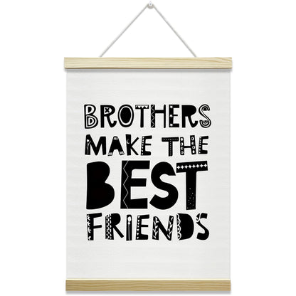 Nopoben Brothers Poster Hanger Frame - Brothers Make the Best Friends, Boys Room Wall Art With Wooden Poster Hanger, Kids Bedroom Playroom Game Room Decor(12x16 Inches)-07
