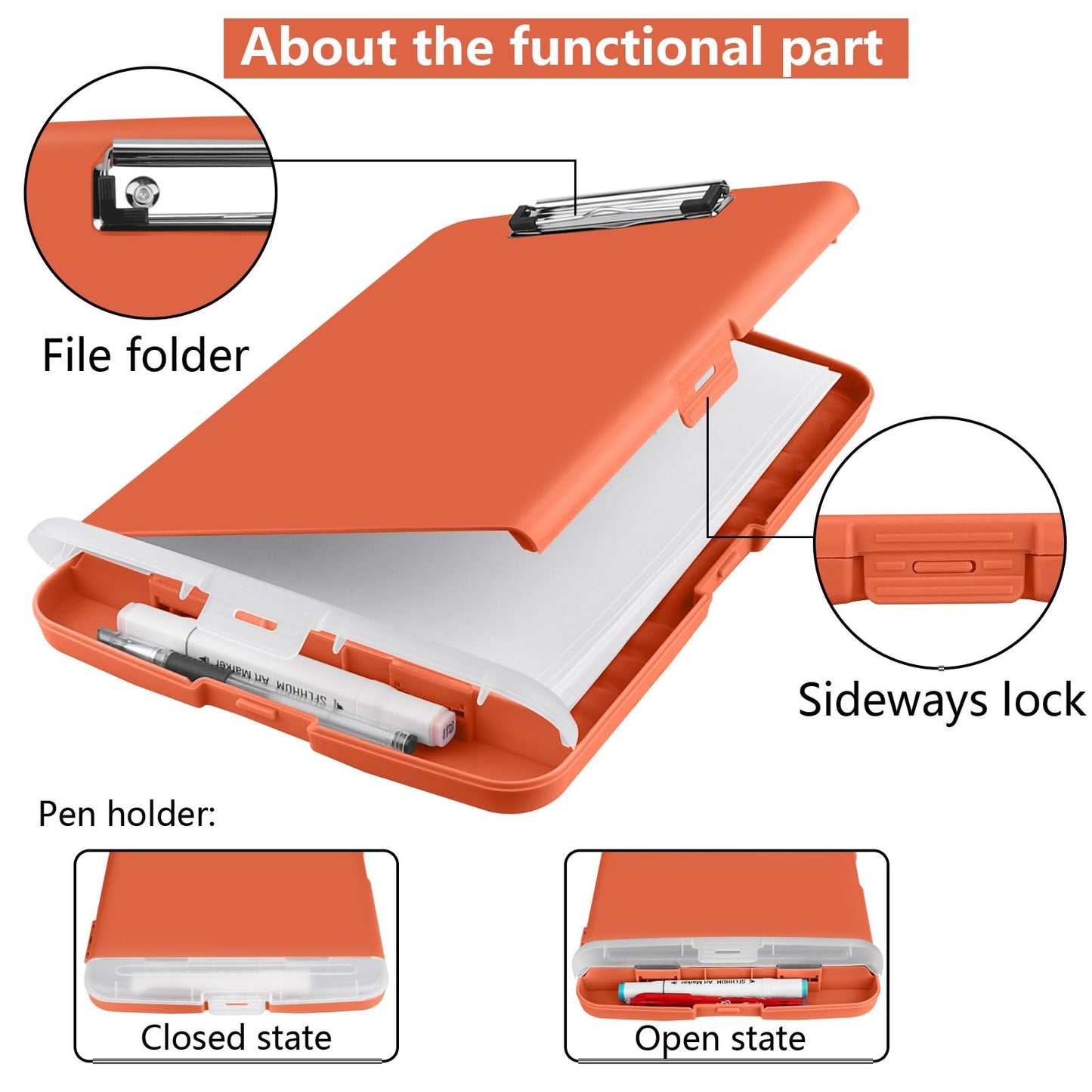 SFLHHDM Plastic Clipboard with Storage, High Capacity Clip Boards 8.5x11 with Storage, Heavy Duty Nursing Clipboards Folder, Cute Clipboard, Letter A4 Size Clipboards with Storage for Teachers, Nurse