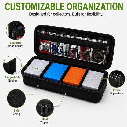 ALKOO Premium 900+ Trading Card Carrying Case - Hard Shell TCG Travel Storage Bag with Dividers & Shoulder Strap - Holds 900+ Sleeved Cards or Deck Boxes - Compatible with MTG & Sports Cards