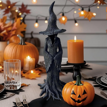 YDYRXBL Halloween Witch Statue - 7.28 Inch Hand-Painted Gothic Figurine, Resin Witch Figurine Dark Fantasy Figurines Halloweens Indoor Decorations
