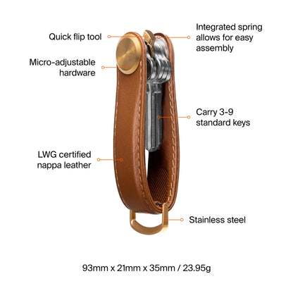 Orbitkey Key Organizer Pro - Leather (Cedar)
