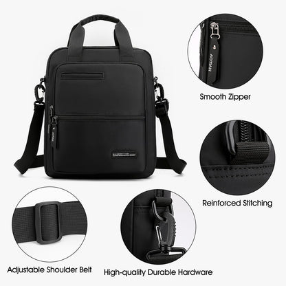Coolymee Nylon Messenger Bag for Men,14-inch Laptop Bag Large Casual Crossbody Shoulder Bag Waterproof Handbag Lighweight Sling Pack with Adjustable Straps for Work Business Travel