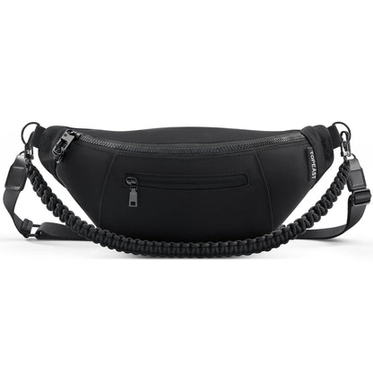 TOPEAST Fanny Pack for Women, Anti-Theft Travel Belt Bag Crossbody Sling Bag Purse with RFID Blocking, Small Fashion Bum Bag with Multiple Pockets for Hiking Walking Sport, Black
