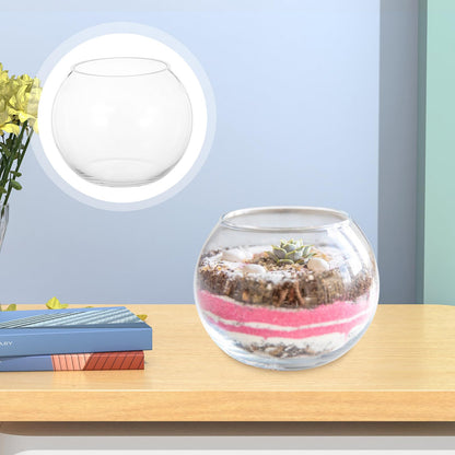 Toyvian Glass Bubble Bowl Vase 15cm Hydroponic Succulent Planter Fish Tank Terrarium Home Office Centerpiece Air Plant Holder