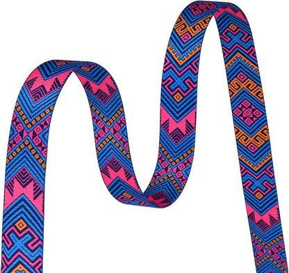 MarukoPet Dog Collar, Adjustable for Small Medium Large Dogs Puppy, Cute Design with Bohemia Floral Tribal Geometric Patterns Boys Girls Dog Collar(Orange Ethnic Style-XS)