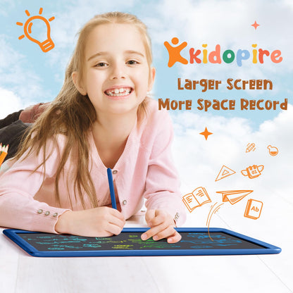 Kidopire LCD Writing Tablet for Kids, Large Screen 15-Inch Drawing Writing Tablet Doodle Board, Toddler Educational Toys Girls Boys 3-12+ Year Old Birthday Gift Office Road Trip Essentials, Navy