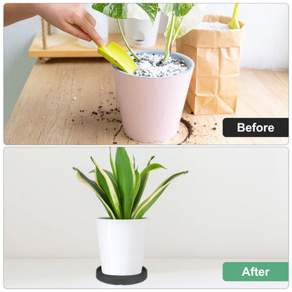 M METERXITY 2-Pack Ceramic Plant Saucer, 6.3 Inch Plant Water Catcher Tray, Plant Pot Saucers for Indoor/Outdoor Plants/Flower Drainage Drip Water Tray [Round Black]
