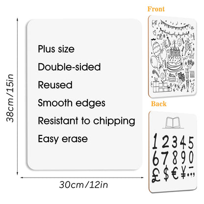 Stondino 12 Pack Big Dry Erase Lapboard- 2023 Edition 12 x 15 inch Large Double-Sided White Boards Office & School Supplies for Teachers/Students/Children/Classroom, Reusable Double-Sided Whiteboard