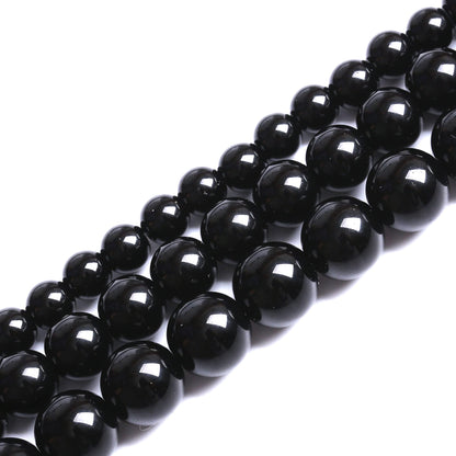 38PCS 10MM Natural Black Agate Stone Beads Round Loose Beads for welry Making DIY Bracelet Necklace Accessory 15 Inches