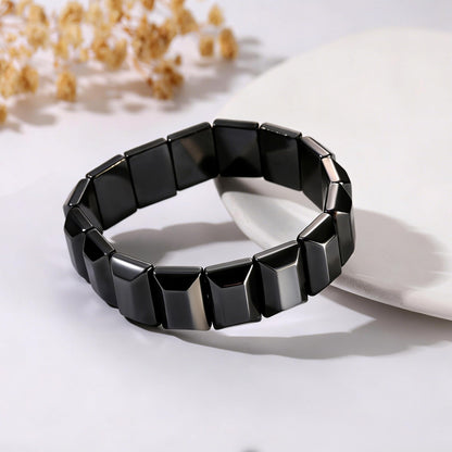DONYUDE Fathers Day Bracelets Gifts for Husband Hematite Bracelet for Men Birthday Anniversary Jewelry Gifts for Husband Black Hematite Grounding Bracelet Reignite Masculine Energy Motivational Gift
