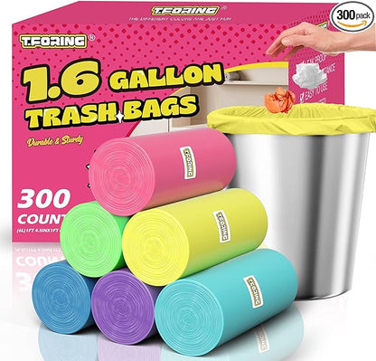 300 Count 1.6 Gallon Mini Trash Bags