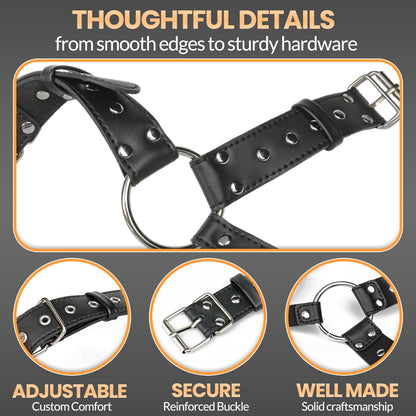 Men's PU Leather Chest Harness Belt, Adjustable Body Harness Belt for Men, Male Punk Chest Shoulder Harness for Party and Cosplay X024