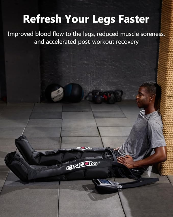 CINCOM Cordless Leg Recovery System with Dynamic Compression Massage Technology - 3 Different Sizes for Everyone(Medium)