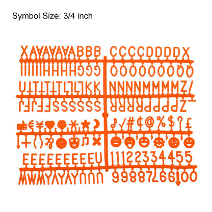MECCANIXITY 3/4 Inch Letters Set for Felt Letter Board Numbers Symbols Orange Alphabet Message Board Changeable for Cafe, Wedding, Birthday