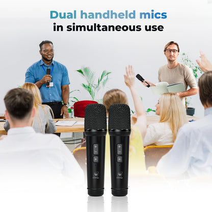 WinBridge Voice Amplifier for Teachers, Portable PA System for Public Speaking, Bluetooth Speaker with 2 Microphones for Classroom, Karaoke, Event Hosts, 30W DSP, BT/USB/TF/AUX - Black, S90