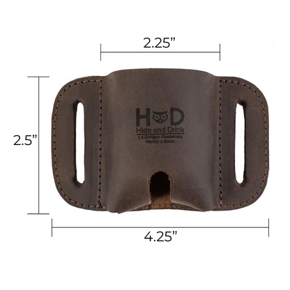 LeatherTex, Tactical Case for AirPods 1st/2nd Gen. and Pro Handmade from Full Grain Leather - Bourbon Brown