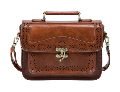 ECOSUSI Fashion PU Leather Satchel Purse Handbag Small College Crossbody Handbag for Women
