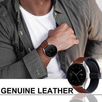 WestEagle Magnetic Leather Band Compatible with Samsung Galaxy Watch 7/6/5/4/Active 2 40mm 44mm/Watch 6 Classic 43mm 47mm/Watch 5 Pro 45mm/Watch 4 Classic 42mm 46mm, 20mm Strap for Men