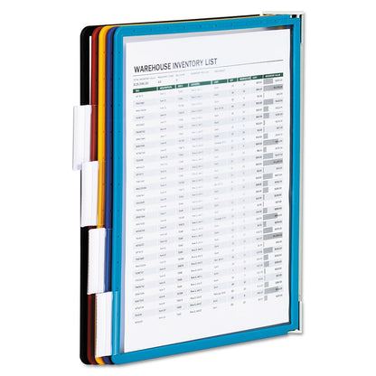 Durable Vario Magnetic Wall Reference System, 5 Panels, 10 Pockets, Assorted Borders