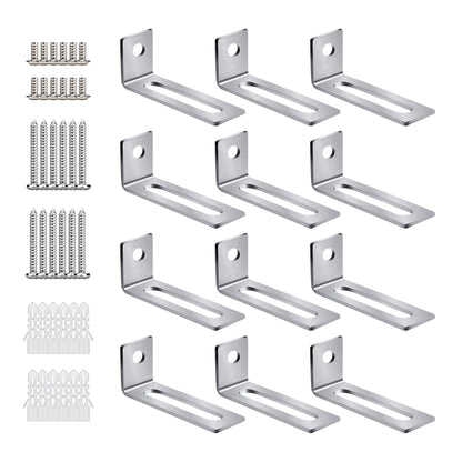 30 Set White Board Mounting Hardware,Whiteboard Hanging Brackets, White Board Installation Kit Includes Hanger Supports, Screws and Expansion Tube for Hanging Whiteboard Office Supplies (38*16*12mm)