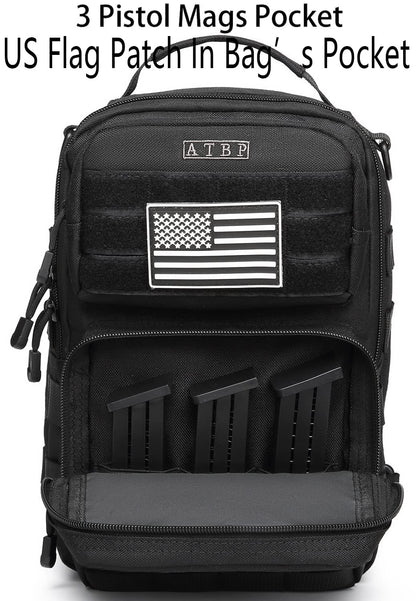 ATBP Tactical Sling Backpack With Holster Military Crossbody Bag for Men Single Shoulder Back Pack 10L