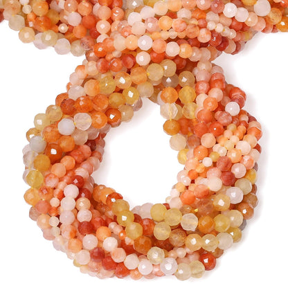 Song Xi 180pcs 2mm Natural Red Aventurine Gemstone Beads Faceted Round Loose Stone Beads for Jewelry Making (1 Strand)