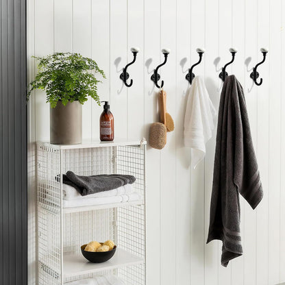 khtumeware 3-Pack Zinc Alloy Black Coat Hooks Modern, Simple and wall Decoration Towel Robe Hooks Bedroom Ceramic Coat Hooks Suitable for Living Rooms, homestays and Hotels mudroom Hooks