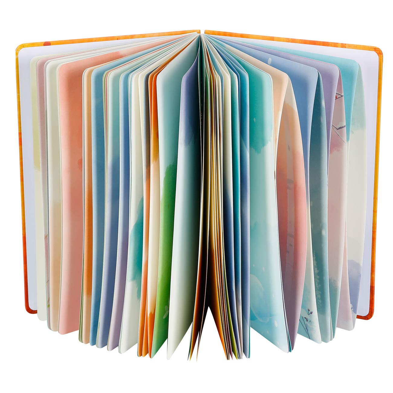 SIIXU Spiral Journals for Writing, Color Illustration Notebook With an Elastic Band, Hardcover, 128 Pages, B5, 6.8”x9.8”, Spring