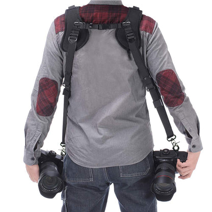 ztowoto Double Shoulder Camera Strap Harness Quick Release Adjustable Dual Camera Tether Strap for DSLR SLR Camera (focus)