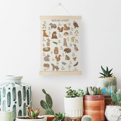 Nrleey Animal Alphabet Poster - Alphabet Wild Animal Nursery Decor, Nursery Wall Decor, 12x16 Wall Art Classroom Posters with Hanger
