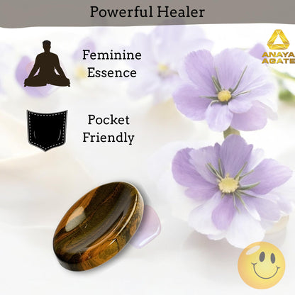 Anaya Agate Ocean Jasper Worry Stones Certified Crystal Thumb Worry Stone for Anguish, Relaxing and Soothing Balance Stones for Meditation, Stress Relief Crystals and Healing Stones for Men, Women