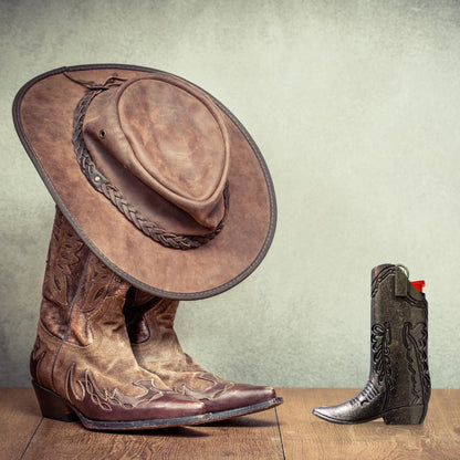 Cowboy Boot Lighter Case. Cow Boy Boot Lighter Holder Sleeve for J5 and J6 BIC Lighters. 3 Colors to Choose from. | Lighters NOT Included (Gray, Full Size J6)