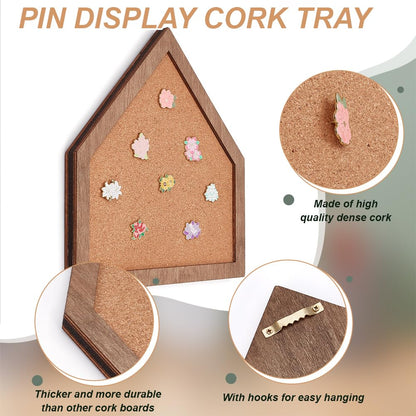 BENECREAT Cork Brooch Board, 11.8x11.8 Inch Wall Cork Tray Baseball Home Plate Pin Board for Brooch Pin Storage, Jewelry Display, Lapel Pin Enamel Pin Display, 19mm/0.5 Inch Thick