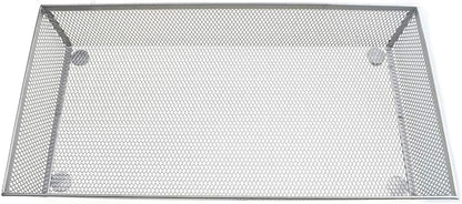 HAHIYO Stackable Mesh Tray Cup 12 x 6 x 2 inches Sturdy Container for Desk Drawer Organizer Collection for Home Office School kitchen Soft Foam Feet No Sharp Edges 1 Pack Silver