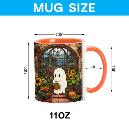 Hyturtle Cute Ghost Plant Mug Gifts For Plant Lovers on Birthday Halloween