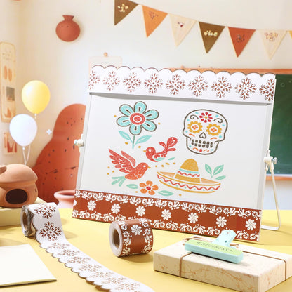 Trandraft 2 Rolls 65.6ft Mexican Bulletin Board Borders Cielito Lindo Bulletin Border Classroom Decorations Back to School Trim Borders for School Fiesta Office Cielito Lindo Party Decoration