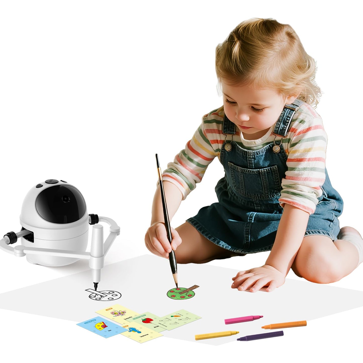 Drawing Robot for Kids Educational Toys, Robot Toys Creative Drawing Learning Kit with 150 Word Cards, Gift for Girls and Boys 4 5 6 7 8 Years Old