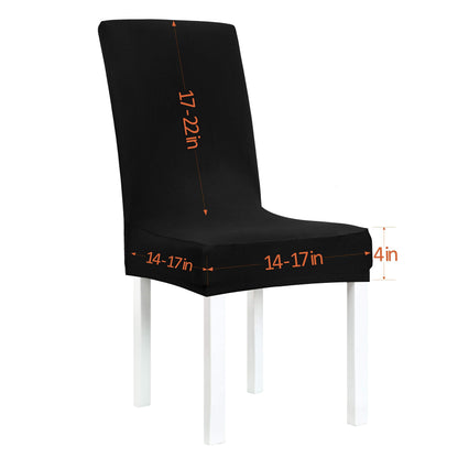 Obstal Black Stretch Spandex Dining Room Chair Covers ?Set of 4 Universal Removable Washable Chair Seat Slipcovers Protector for Kitchen, Ceremony, Wedding, Banquet, Hotel and Party