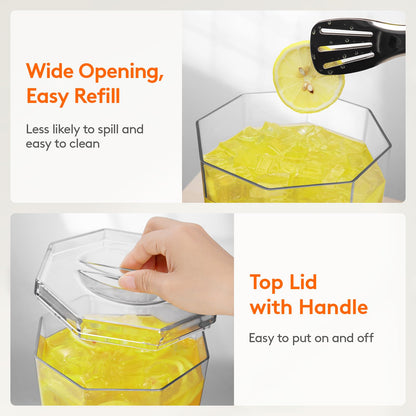 Lifewit 1 Gallon Drinks Dispense for Partiesr, Small Beer Dispenser, Plastic Beverage Pitcher for Cocktail, Soda, Tea, Juice Container for Lenmonade Stand, Mimosa Bar Supplies, 27 x 16 cm/10x6" 2 Pcs