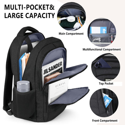 Backpack for School, School Backpack for Boys Girls Teens , Backpacks for Men, Back Pack, Water Resistant College High Middle School Bookbag,Book Bag, Black mochilas escolares para adolescentes