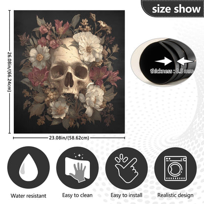 Halloween Skull White Flowers Dishwasher Magnet Cover for The Front Magnetic Dishwasher Magnets Decorative Cover Panel Magnetic Refrigerator Covers for Kitchen Farmhouse Home Decor - 23 X 26 in