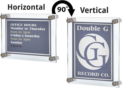 Azar Displays 105508 Floating Acrylic Wall Frame with Silver Stand Off Caps:11" x 17" Graphic Size. Overall Frame Size: 15" x 21"