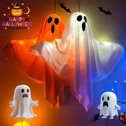 2Packs Ghost Lights - Halloween Decor, Yard Decorations for Parties & Gardens (White)