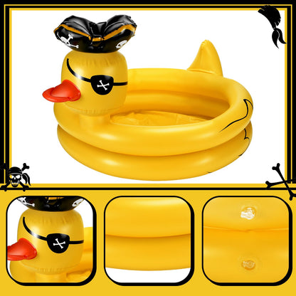 Bencailor Inflatable Pirate Duck Drink Cooler Reusable Blow up Duck Floating Cooler for Summer Halloween Hawaiian Beach Party Decoration Supplies, 31.5 x 23.6 Inch