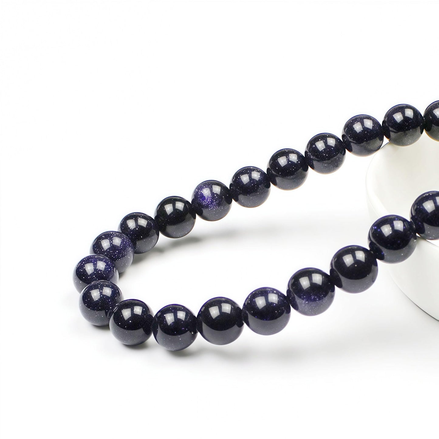 MJDCB Natural Stone Beads Blue Sand Stone Round Loose Beads for Jewelry Making DIY Bracelet Necklace (8mm)