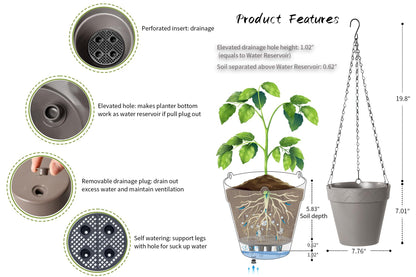 Melphoe Hanging Planters Outdoor and Indoor