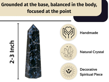Amazing Gemstone Indigo Gabbro Crystal Towers - Natural Healing Crystal Point Obelisk for Reiki Healing and Crystal Grid (2" to 3" INCH)