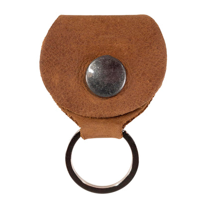 Hide & Drink, Guitar Pick Holder with Ring, Key Organizer, Keychain for Guitar Players, Full Grain Leather, Handmade, Single Malt Mahogany
